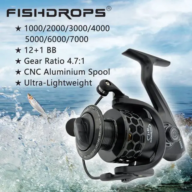 Alt view image 3 of 7 - Spinning Fishing Reels 12+1BB Ultra Lightweight Carved Aluminum Spool Reels Affordable Smooth Spinning Reels