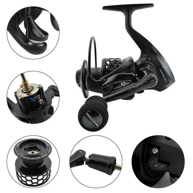 Alt view image 2 of 7 - Spinning Fishing Reels 12+1BB Ultra Lightweight Carved Aluminum Spool Reels Affordable Smooth Spinning Reels
