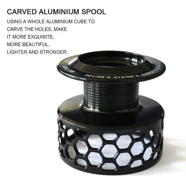 Alt view image 7 of 7 - Spinning Fishing Reels 12+1BB Ultra Lightweight Carved Aluminum Spool Reels Affordable Smooth Spinning Reels