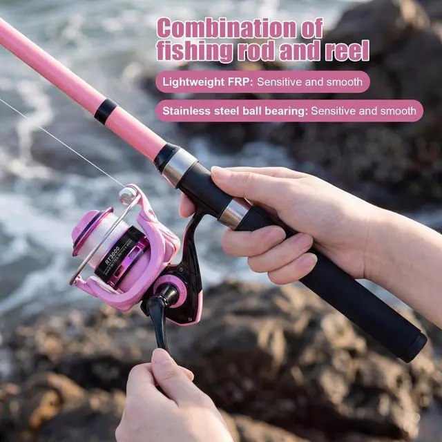 Alt view image 3 of 7 - Fishing Rod and Reel Combo,2 Pcs 2.1M Telescoping Fishing Rod with Carrier Bag,Spinning Reels,2 Lines,Lures Baits,Suitable for Beginners Fishing Gifts for Men Women Saltwater Freshwater