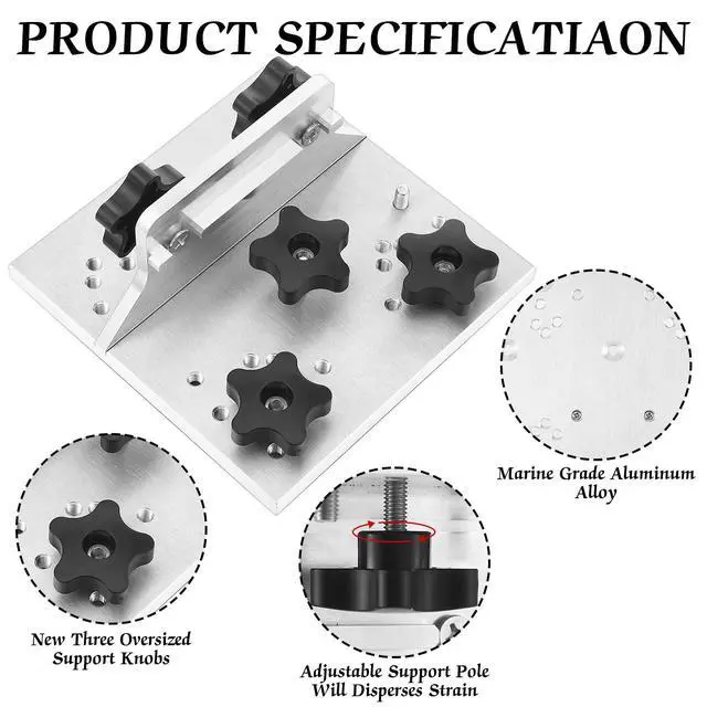 Alt view image 3 of 6 - Universal Aluminum Downrigger Bracket for 45/90 Degree Boat Track System Lund Sport Track Downrigger Mount Fishing Accessories