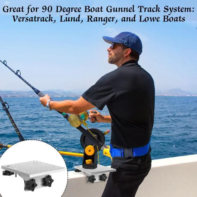 Alt view image 6 of 6 - Universal Aluminum Downrigger Bracket for 45/90 Degree Boat Track System Lund Sport Track Downrigger Mount Fishing Accessories