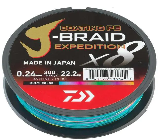 Main image of J-Braid Expedition X8E, 300m, Multi-Color, Braided Fishing Line