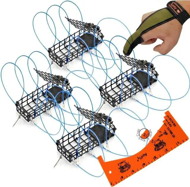 Main image of Castable Crab Trap for Pier, Jetty & Surf - 6-Loop Fishing Pole Crab Trap | Dungeness, Blue & Rock Crabs | Lead-Free | CA, OR, WA, MD & FL, Made in USA