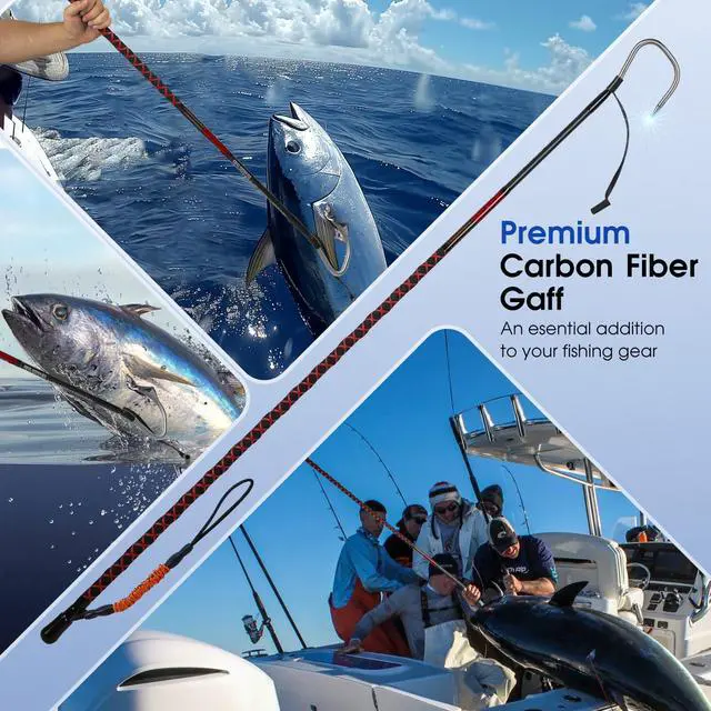 Alt view image 7 of 7 - Fishing Gaff Saltwater Fish Gaff with S316 Stainless Steel Fishing Hook Carbon Fiber Fishing Gaff