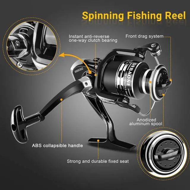 Alt view image 3 of 6 - Fishing Rod Kit, Carbon Fiber Telescopic Fishing Pole and Reel Combo with Spinning Reel, Line, Lure, Hooks and Carrier Bag, Fishing Gear Set for Beginner Adults Saltwater Freshwater