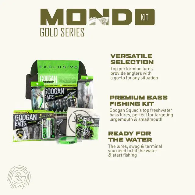 Alt view image 2 of 7 - Googan Squad Mondo Kit Bass Fishing Lure Sets for Largemouth & Smallmouth Bass Includes Premium Tackle & Mystery Box Essentials