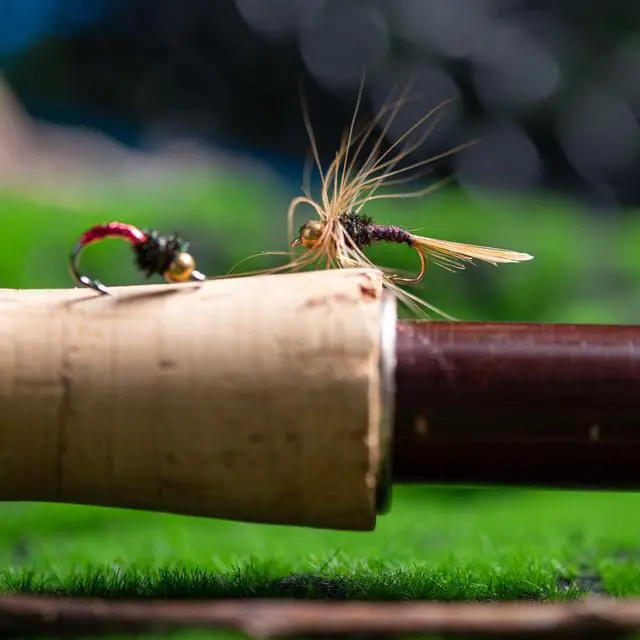 Alt view image 6 of 7 - Fly Fishing Flies Kit, 54pcs Dry Wet Flies Streamers Nymphs with Wooden Fly Box, Bass Trout Steelhead Salmon Lures Set Assortment Kit, Gifts for Men