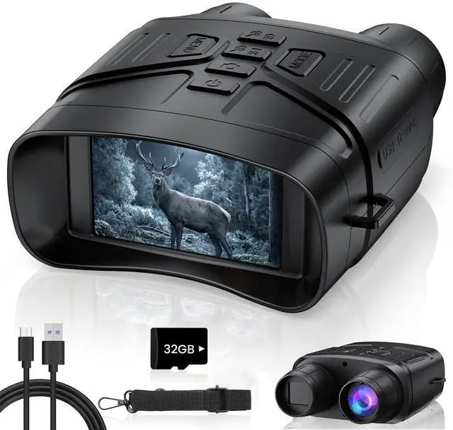 Main image of Night Vision Goggles for Adults, 4K Night Vision Binoculars with 5000mAh Rechargeable Battery and 32GB TF Card for Hunting, Wildlife Observation and Security