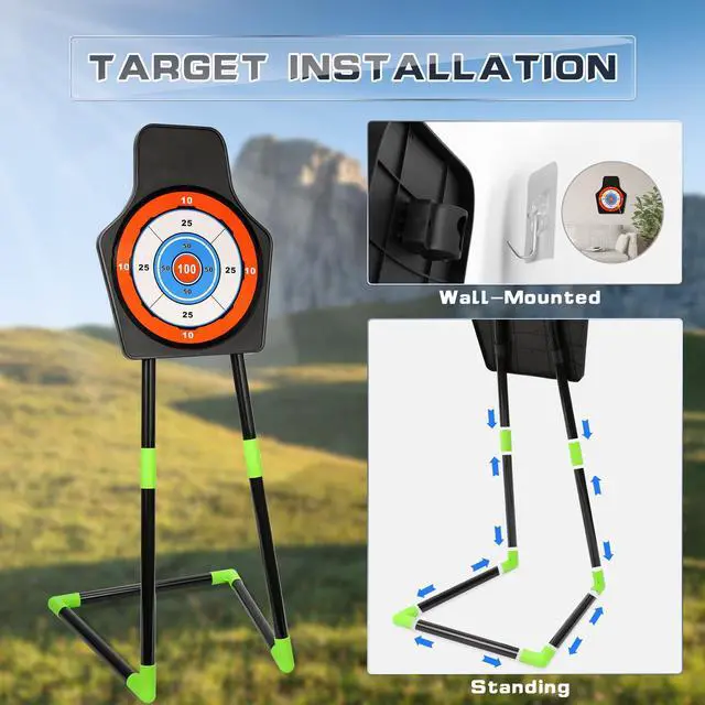 Alt view image 7 of 7 - Bow and Arrow Set for Kids, 2-Pack LED Light Up Archery Set with 20 Suction Cup Arrows, Indoor and Outdoor Toy for Boys Girls Age 4-8 8-12 with Standing Target&2 Quivers, Birthday Gift 3-12 Years Old