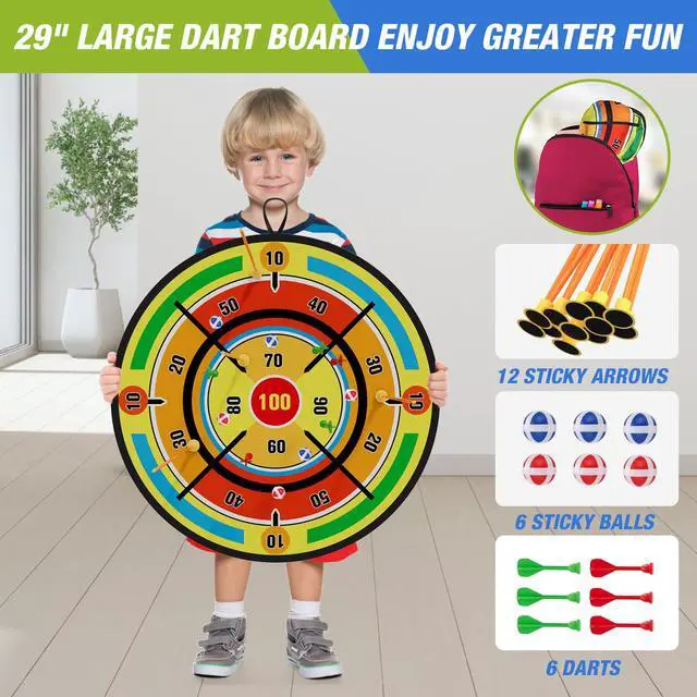 Alt view image 7 of 7 - 2 Pack Kids Bow and Arrow with 29" Large Dart Board, LED Light Up Archery Set with 24 Suction Cup Arrows, Indoor Outdoor Sport Toys Gifts for 3 4 5 6 7 8 9 10 11 12 Year Old Boys Girls