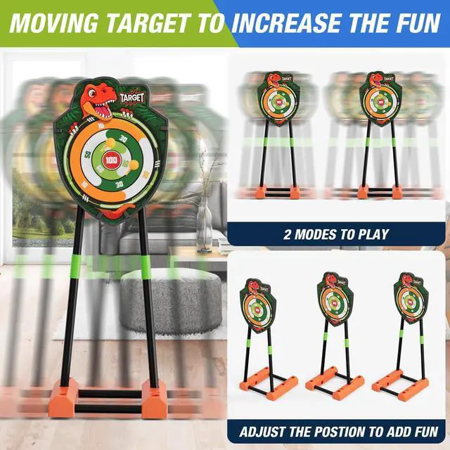 Alt view image 3 of 7 - 2 Pack Bow and Arrow with Moving Target for Kids, LED Light Up Archery Set with 24 Suction Cup Arrows, 6 Score Targets & 2 Quiver, Indoor Outdoor Sport Gifts for Boys Girls Ages 4-12