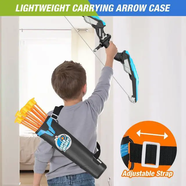 Alt view image 6 of 7 - 2 Pack Bow and Arrow with Moving Target for Kids, LED Light Up Archery Set with 24 Suction Cup Arrows, 6 Score Targets & 2 Quiver, Indoor Outdoor Sport Gifts for Boys Girls Ages 4-12