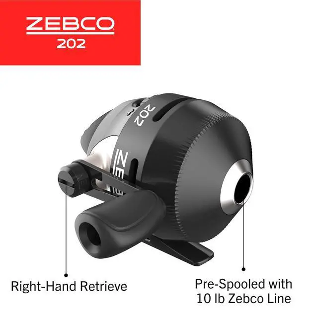 Alt view image 3 of 7 - 202 Spincast Fishing Reel, Right-Hand Retrieve, Durable All-Metal Gears, Stainless Steel Pick-up Pin, Pre-Spooled with 10-Pound Fishing Line