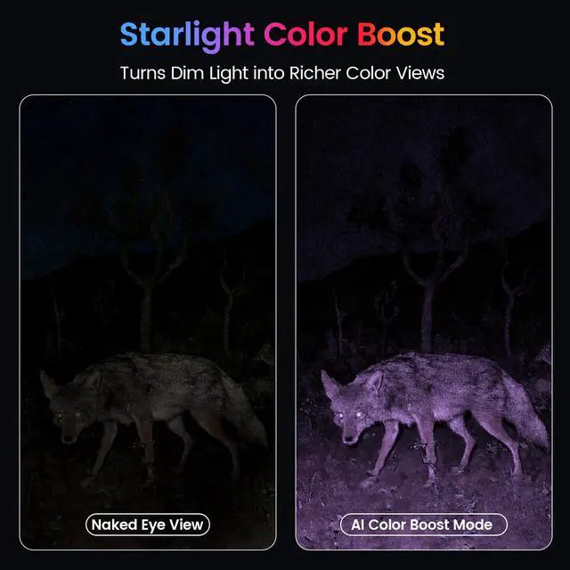 Alt view image 3 of 7 - Night Vision Goggles for Adults - 4K Night Vision Binoculars with AI Color Boost Mode, Photo & Video Recording, Rechargeable Battery for Wildlife Observation, Camping & Security