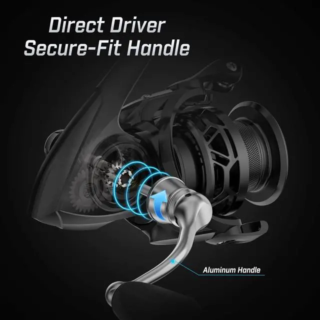 Alt view image 6 of 7 - Carbon X II Ultralight Spinning Reel, Light to 5.5oz | 10+1 BB, upgraded carbon frame rotor, 22lb Max Drag, 5.5oz lightweight design, smooth freshwater fishing performance