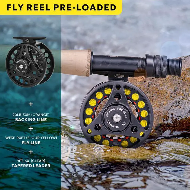 Alt view image 3 of 7 - Fly Fishing Rod Combo Starter Kit Semi Gloss Green Jade Finish 24T Carbon Fiber Trout Travel Fly Rod with Reel,Fly Rod case,Fly Box, Flies,Tapered Leader,Knot Tying Tools