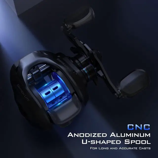 Alt view image 3 of 7 - Centron Lite Baitcasting Fishing Reel Lightweight, Glass Fiber Infused Nylon Frame 7.6 OZ 5 + 1 Anti-Reverse Ball Bearings, 7.1:1 High-Speed Gear Ratio Fishing Reel with Compact Design