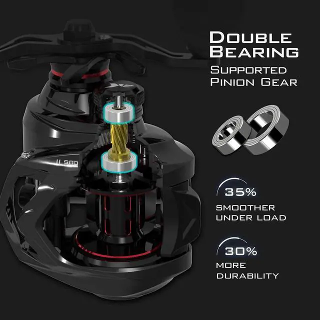 Alt view image 7 of 7 - Spartacus II Baitcasting Fishing Reel, 6oz Ultralight Baitcaster Reel, Super Smooth with 17.6 LB Carbon Fiber Drag, 7.2:1 Gear Ratio, 39mm Palm Perfect Lower Profile Design