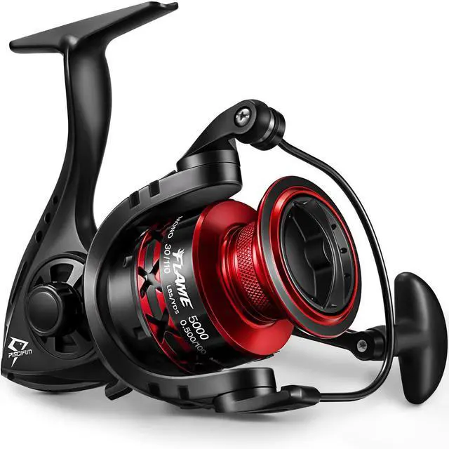 Main image of Flame Spinning Reels, Lightweight 9+1BB Ultra Smooth Spinning Fishing Reels, 19.8LBs Max Drag