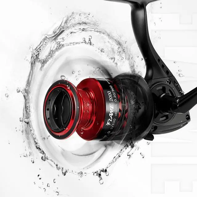 Alt view image 4 of 7 - Flame Spinning Reels, Lightweight 9+1BB Ultra Smooth Spinning Fishing Reels, 19.8LBs Max Drag