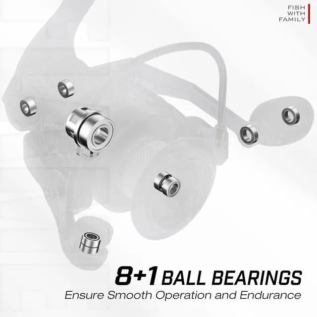 Alt view image 7 of 7 - Flame Spinning Reels, Lightweight 9+1BB Ultra Smooth Spinning Fishing Reels, 19.8LBs Max Drag