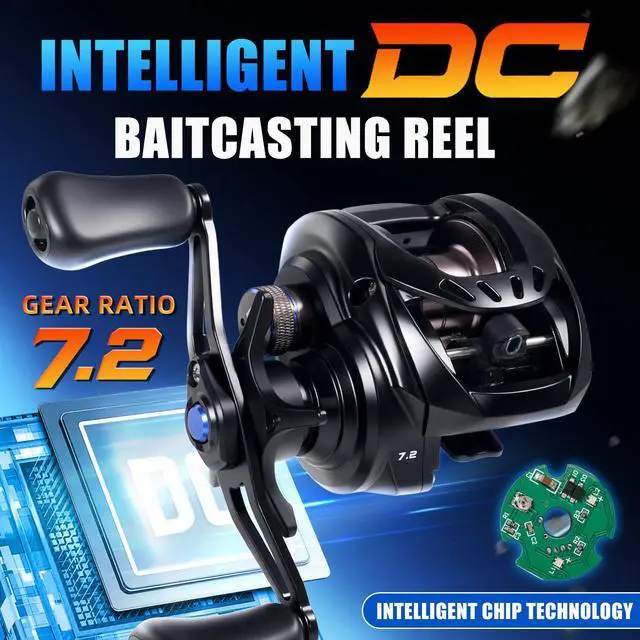 Alt view image 5 of 7 - Baitcasting Reel with Digital Anti-Backlash Control - Smart Computer Braking System, 7.2:1 Gear Ratio, 18.5LB Max Drag-Easy Casting Baitcaster for Beginners & Bass Anglers