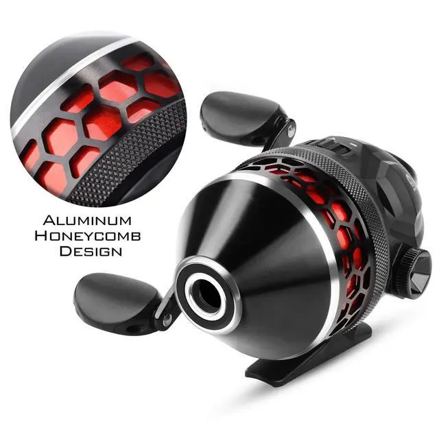 Alt view image 2 of 7 - Brutus Spincast Fishing Reel,Easy to Use Push Button Casting Design,High Speed 4.0:1 Gear Ratio,5 MaxiDur Ball Bearings, Reversible Handle for Left/Right Retrieve, Includes Monofilament Line