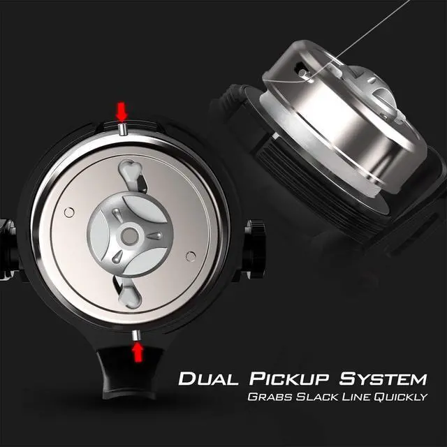Alt view image 4 of 7 - Brutus Spincast Fishing Reel,Easy to Use Push Button Casting Design,High Speed 4.0:1 Gear Ratio,5 MaxiDur Ball Bearings, Reversible Handle for Left/Right Retrieve, Includes Monofilament Line