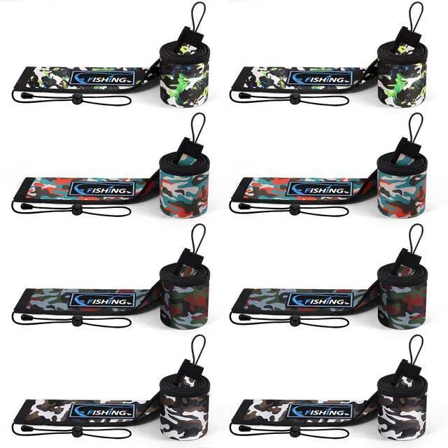 Main image of Neoprene Fishing Rod Sleeves for Casting, Spinning, Trolling Pole - Protective Cover Rod Sock with Hanging Loop & Lanyard- Floating, Puncture Resistant, Lightproof