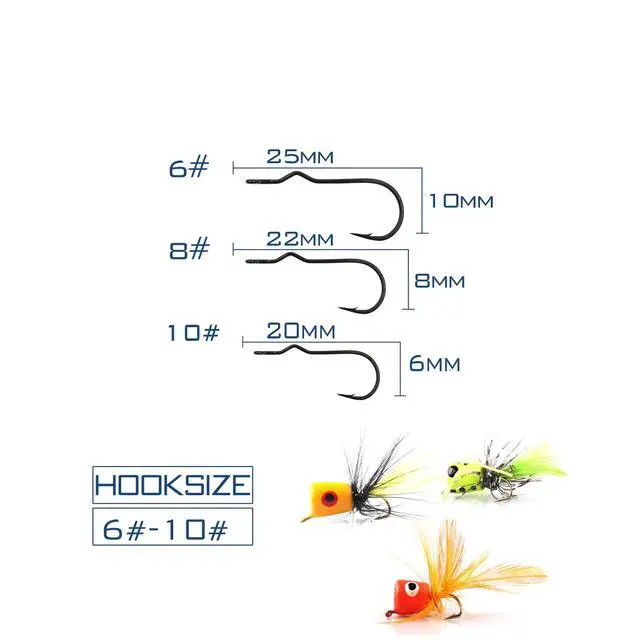 Alt view image 4 of 7 - Fly Fishing Flies Assortment Kit Dry Wet Nyphms Tenkara Popper Streamer Woolly Bugger for Trout Bass Salmon Steelhead with Fly Box