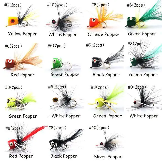 Alt view image 3 of 7 - Fly Fishing Flies Assortment Kit Dry Wet Nyphms Tenkara Popper Streamer Woolly Bugger for Trout Bass Salmon Steelhead with Fly Box
