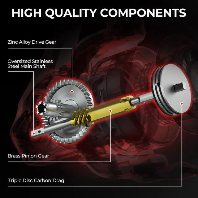 Alt view image 5 of 7 - Royale Legend Fishing Reel - 5.2:1/6.2:1 Gear Ratio Spinning Reel, Up to 22 Lbs of Carbon Drag, 5+1/7+1 Stainless Steel Ball Bearings, Graphite Frame, Asymmetric Spinning Reel Rotor Design
