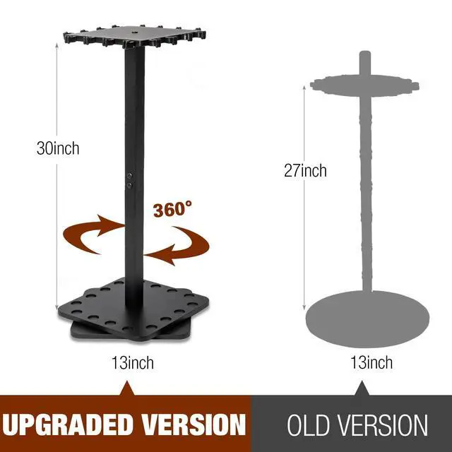 Alt view image 7 of 7 - Fishing Rod Holders for Garage 360 Degree Rotating Fishing Pole Rack, Floor Stand Holds up to 16 Rods Wood Fishing Gear Equipment Storage Organizer, Fishing Gifts for Men Women
