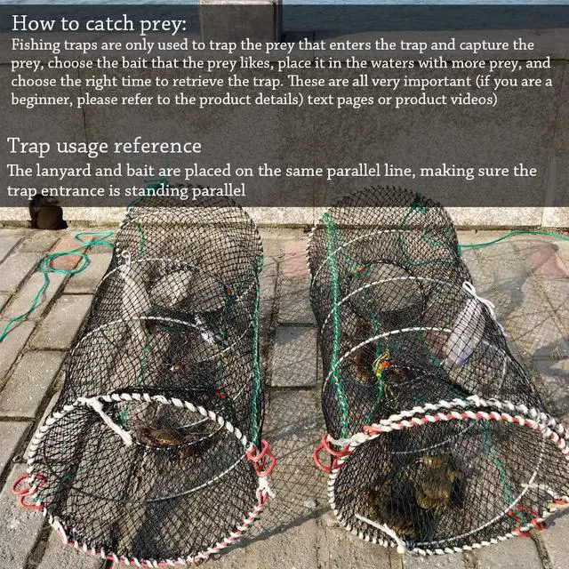 Alt view image 5 of 6 - Crab Trap Bait Lobster Crawfish Shrimp Portable Folded Cast Net Magic Collapsible Fishing Traps Nets Accessories for Blue Crabs