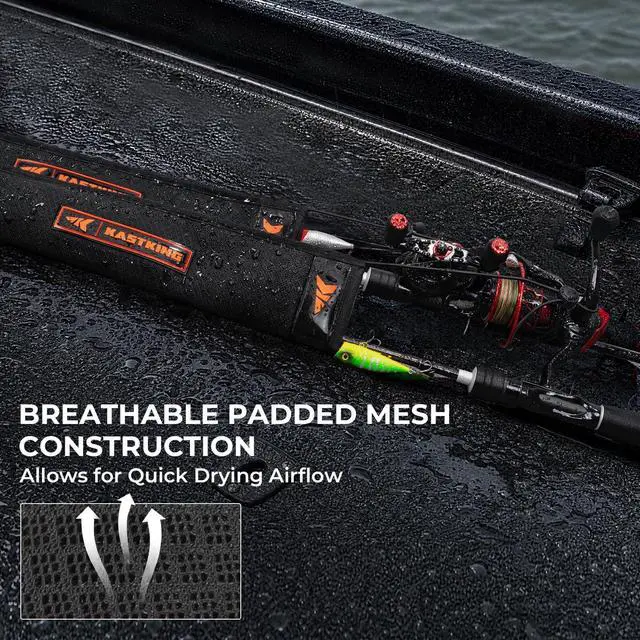 Alt view image 3 of 7 - MeshGuard Rod Socks, Fishing Rod Sleeve, Neoprene Fishing Pole Sleeve, Fishing Rod Covers, Built-in Hanging Loop & Adjustable Lanyard, Fits Casting, Spinning, & Fly Rods