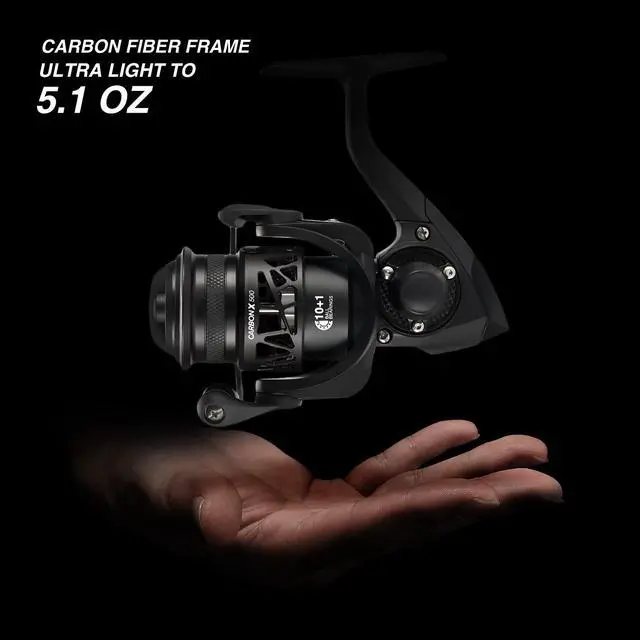 Alt view image 2 of 7 - Carbon X Ultralight Spinning Reel, Carbon Frame, 33lb Max Drag | 10+1 shielded bearings, smooth retrieve, two handle styles by size, balanced for freshwater bass and trout fishing, 500-4000