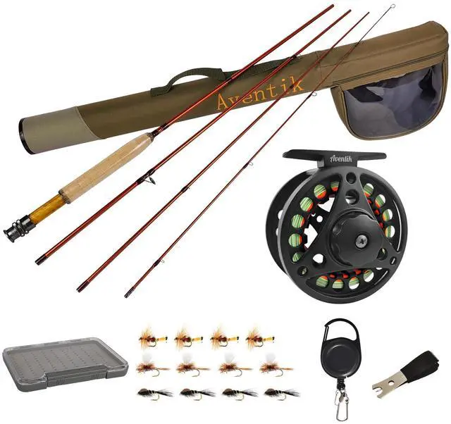 Main image of Aventik Extreme Fly Fishing Combo Kit 0/1/2/3/4/5/6 Weight Starter Fly Fishing Rod and Reel Kit Outfit with One Travel Case