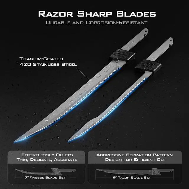 Alt view image 4 of 7 - Speed Demon Pro Lithium-ion Electric Fillet Knife - Cordless Rechargeable Fishing Knife with 2 Blades, High Torque Motor with Extended Battery Life, Ergonomic Handle and Custom Carry Case