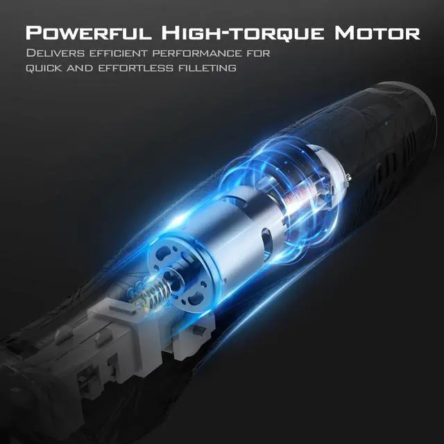 Alt view image 6 of 7 - Speed Demon Pro Lithium-ion Electric Fillet Knife - Cordless Rechargeable Fishing Knife with 2 Blades, High Torque Motor with Extended Battery Life, Ergonomic Handle and Custom Carry Case