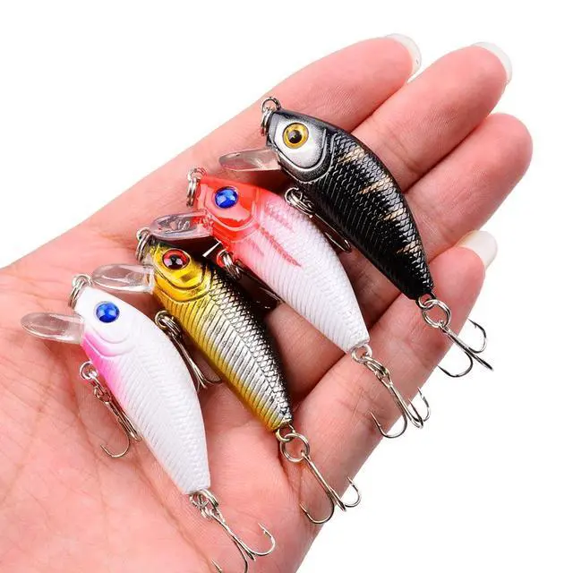 Alt view image 4 of 7 - Fishing Lures Kit Mixed Including Minnow Popper Crank Baits with Hooks for Saltwater Freshwater Trout Bass Salmon Fishing