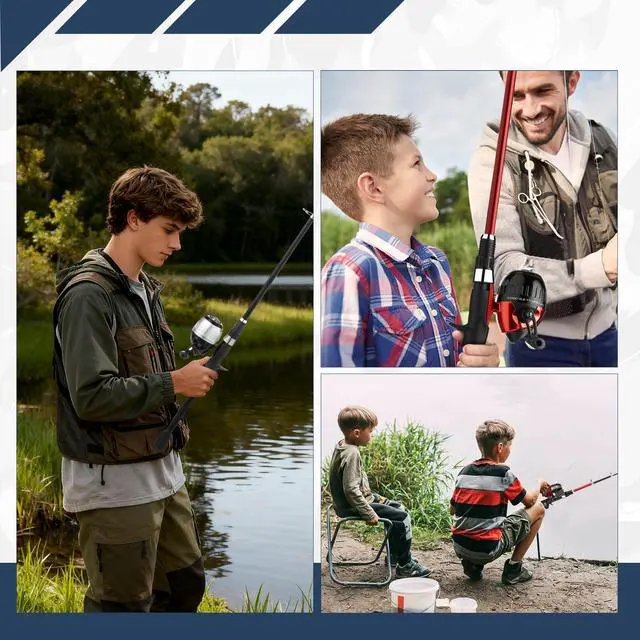 Alt view image 6 of 6 - Kids Fishing Pole, Youth Fishing Rod and Reel Combo - Telescopic Portable Fishing Pole with Tackle Box Bag Starter Anglers Set, Fishing Gear Kit for Boys Girls Teens Age 5-18 and Beginners