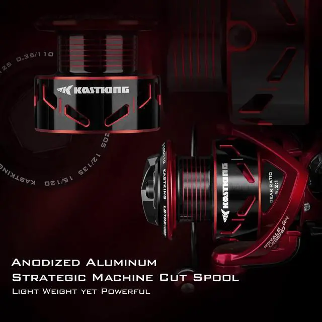 Alt view image 7 of 7 - Royale Legend Fishing Reel - 5.2:1/6.2:1 Gear Ratio Spinning Reel, Up to 22 Lbs of Carbon Drag, 5+1/7+1 Stainless Steel Ball Bearings, Graphite Frame, Asymmetric Spinning Reel Rotor Design