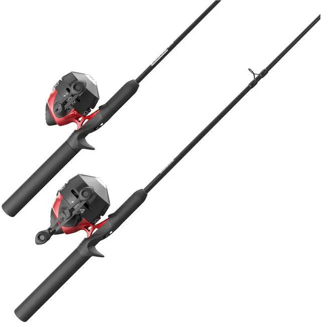 Main image of 202 & 404 Spincast Reels and Fishing Rod Combos (2-Pack), 5-Foot 6-Inch 2-Piece Fishing Pole, Size 30 and 40 Reels, Right-Hand Retrieve, Pre-Spooled with 10 lb and 15 lb Cajun Line, Black/Red
