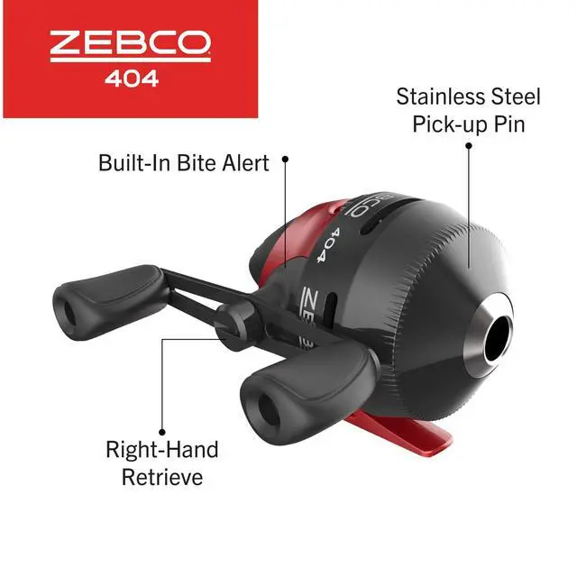 Alt view image 6 of 7 - 202 & 404 Spincast Reels and Fishing Rod Combos (2-Pack), 5-Foot 6-Inch 2-Piece Fishing Pole, Size 30 and 40 Reels, Right-Hand Retrieve, Pre-Spooled with 10 lb and 15 lb Cajun Line, Black/Red