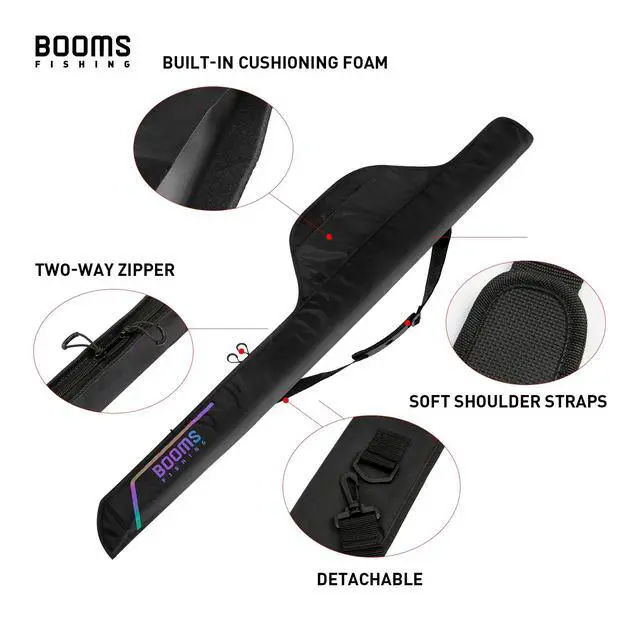 Alt view image 5 of 6 - PB4 4.4ft~5ft Fishing Rod and Reel Case, Portable Folded Fishing Pole Case, 0.6ft/8" Extended Design Fishing Spinning Rod Bag, Store Up to 2~3 Fishing Rods and Reels, 52"~60"