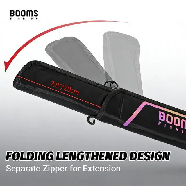 Alt view image 2 of 7 - PB3 6.3ft~7ft Expandable Fishing Rod Carry Case (Rod-Only, No Reel Space) Portable Foldable Rod Bag with Padded Protection & Two-Way Zippers, Store Up to 2~3 Fishing Poles