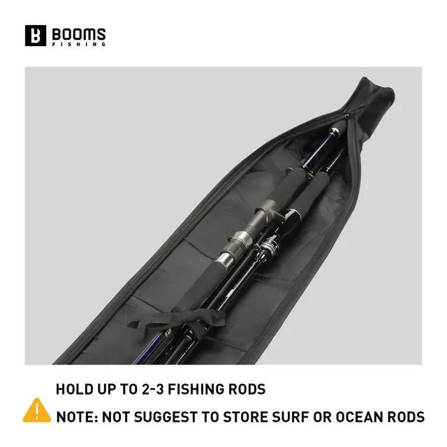 Alt view image 3 of 7 - PB3 6.3ft~7ft Expandable Fishing Rod Carry Case (Rod-Only, No Reel Space) Portable Foldable Rod Bag with Padded Protection & Two-Way Zippers, Store Up to 2~3 Fishing Poles
