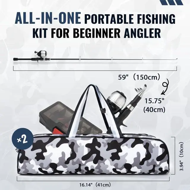 Alt view image 2 of 6 - Kids Fishing Pole, Youth Fishing Rod and Reel Combo - Telescopic Portable Fishing Pole with Tackle Box Bag Starter Anglers Set, Fishing Gear Kit for Boys Girls Teens Age 5-18 and Beginners