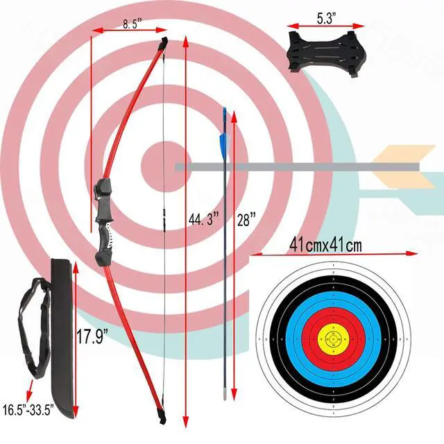 Alt view image 2 of 7 - 45" Youth Bow and Arrows Set for Kids 8-12 Teens Recurve Archery Beginner Gift Longbow Kit, Outdoor Hunting Play Gift, 9 Arrows, 4 Target Face for Backyard Game Age 12-14 14-16